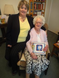 Barbara Seligman with Ruth Giddings on Ruth's 100th Birthday